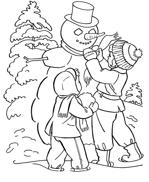winter season nature page  printable coloring pages