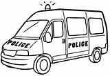 Police Coloring Pages Car Printable Clipart Transportation sketch template