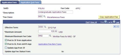 setting  application fees