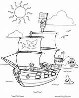 Pirate Coloring Pages Printable Kids Ship Boat sketch template