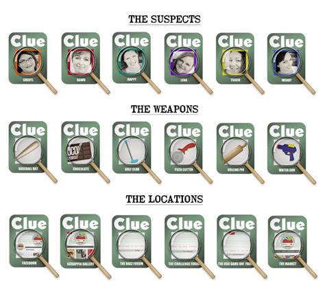 clue card template clue party card template cards