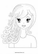 Coloring Girl Pages Hair Curly Spa Manga Printable Girls Pretty American Book Clipart Color Julie Hairstyles Para Colorear Themed Party sketch template