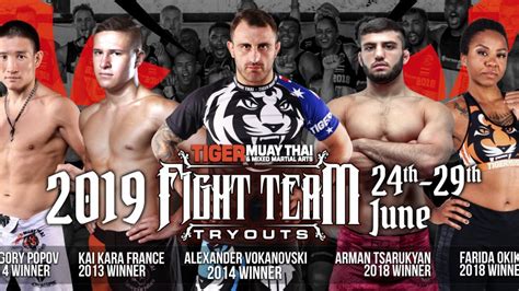 the 2019 tiger muay thai fight team tryouts are taking place on the