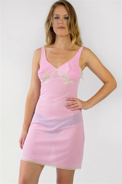 vintage lace slip dress negligee lingerie chemise pink purple etsy