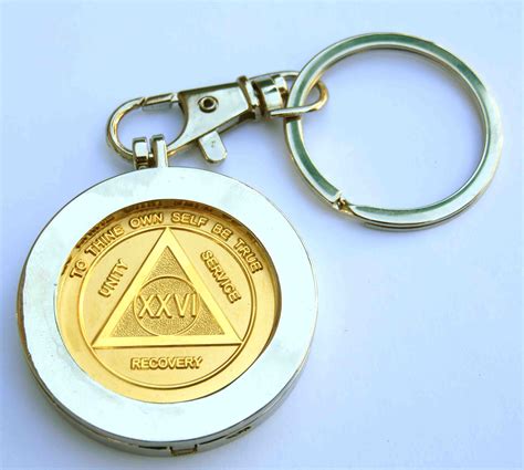 metal key chain medallion holder nickel