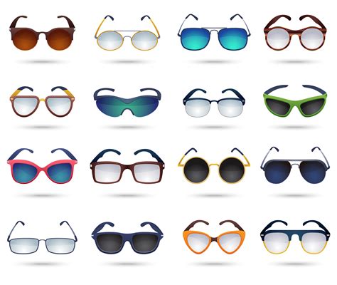 Sunglasses Fashion Reflection Mirror Icons Set 469295 Vector Art At
