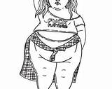 Coloring Printable Book Wrong Way Body Gang Superfat Fat Babe Crop Girl Top sketch template