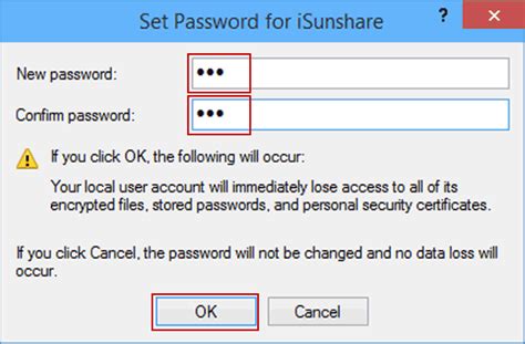 set password  windows