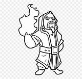 Clans Magician Sketch Mago Coloring Barbarian Pinpng sketch template