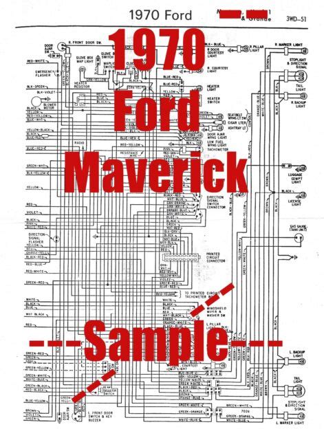 ford maverick full car wiring diagram high quality printed diagram ebay