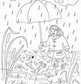 Rainy Coloring Rain Pages Kids Season Drawing Printable Nicole Color Clipart Weather Days Sheet Snowy Cloudy 2010 Raining June Girl sketch template