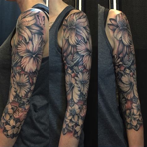 23 Flower Sleeve Tattoo Designs Ideas Design Trends Premium Psd