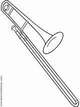 Trombone Coloring Printable Instruments Musical Choose Board sketch template
