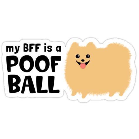 my bff is a poof ball pomeranian stickers by jenn