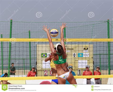 carol beautiful brasil beach volleyball player editorial