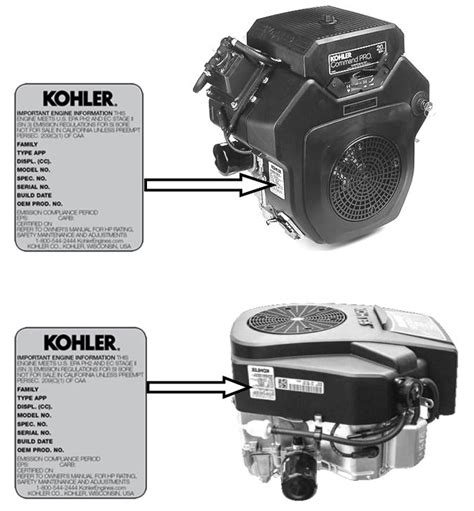locate  kohler engine details