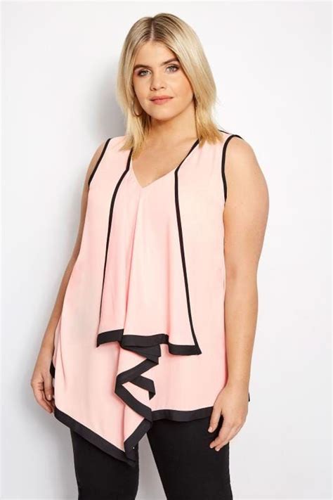 plus size blouses yours london light pink and black