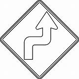 Signs Road Turn Reverse Colouring Sign Coloring Clipart Outline Etc Left Alignment Horizontal Street Right Ahead W1 Usf Edu Situations sketch template