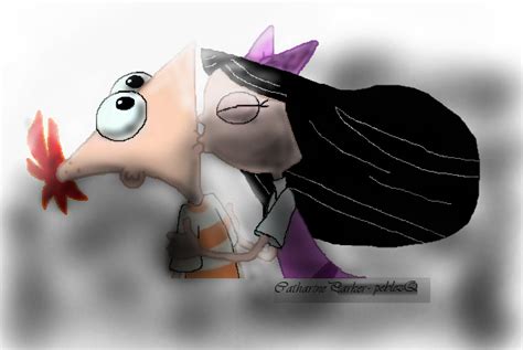 isabella from phineas and ferb kissing phineas