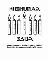Kwanzaa Coloring Candles Pages sketch template
