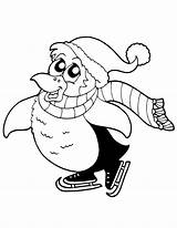 Coloring Winter Pages Ice Animals Skating Penguin Drawing Printable Popular Skaters Getdrawings sketch template
