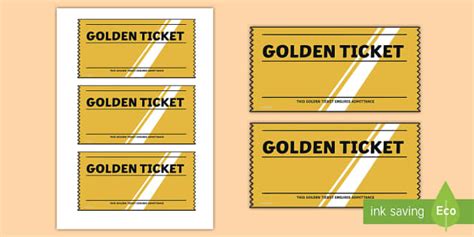 golden ticket editable writing template golden ticket editable