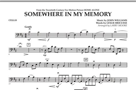Somewhere In My Memory From Home Alone Cello Sheet Music Larry