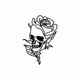 Skull Drawing Easy Rose Drawings Simple Outline Outlines Paintingvalley sketch template