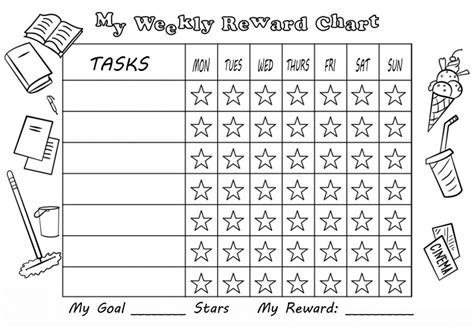 children reward chart templates  activity