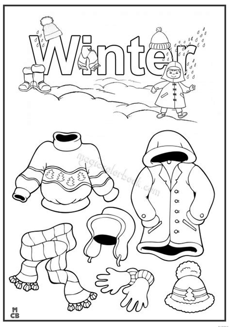 printable winter clothes coloring pages