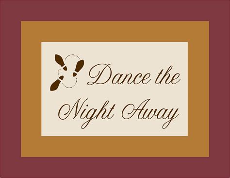 Dance The Night Away Event Sign Layered Card Displayed