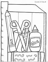 Coloring Pages Objects School Color Printable Print sketch template