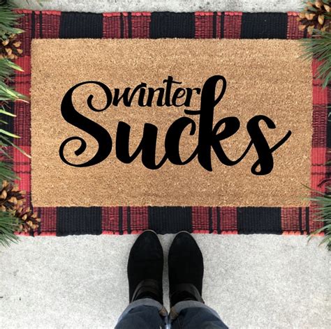 Winter Sucks Doormat I Hate Winter Doormat Funny Winter Etsy