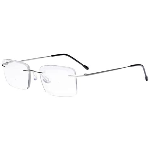 frameless reading glasses for men reading rectangle rimless
