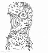 Coloring Pages Skull Adult Skulls Adults Printable Print Look Other sketch template