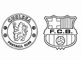 Chelsea Logo Pages Barcelona Coloring Template Fc Coloriage Uefa sketch template