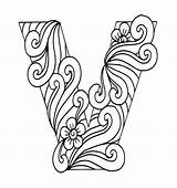 Letter Alphabet Zentangle Coloring Style Fancy Font Doodle Stylized Drawn Sketch Hand Vector Illustration Illustrations Drawing Clip Preview Graphic Stock sketch template