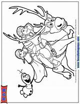 Coloring Pages Frozen Anna Sven Olaf Disney Elsa Kristoff Colouring Hmcoloringpages Print Book sketch template