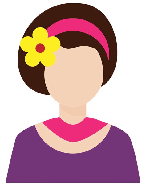 Onlinelabels Clip Art Female Avatar With Flower In Hair