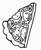 Pizza Coloring Sheets Sheet Clipart Pages Slice Kids Library Printable Line Popular sketch template