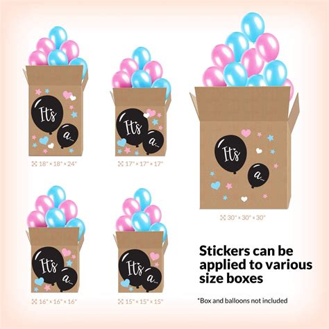 Gender Reveal Box Sticker Kit Gender Reveal Box Sign Etsy