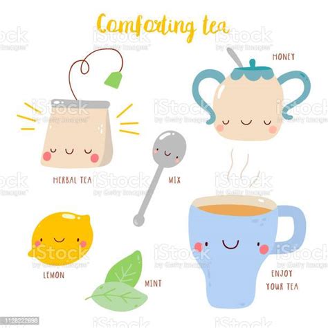 comforting tea vector drawing stock illustration download image now