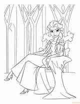 Elsa Queen Pages Arendelle Coloring Print sketch template
