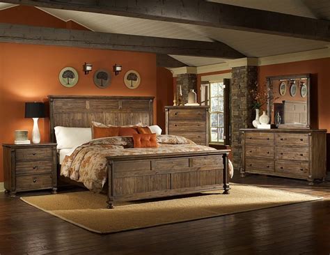 rustic king size bed headboard  footboard queen bedroom