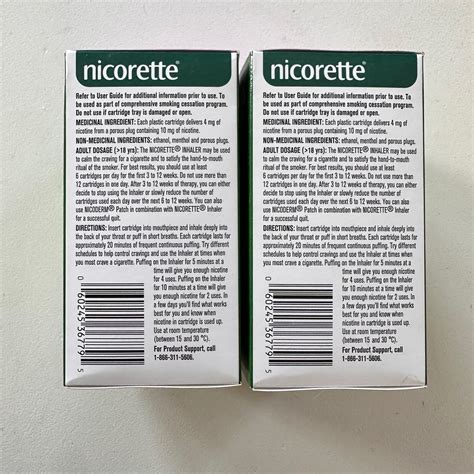 genuine nicorette inhaler mg  cartridges canada  expiry