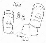 Moai Drawn sketch template