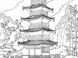 Pagoda Drawing Japanese Sketch sketch template