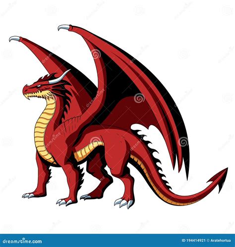 isolated realistic dragon stock vector illustration  beast