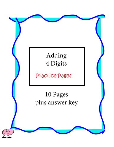 adding  digits practice pages  pages  answer key teaching resources