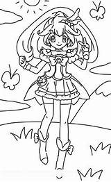 Coloring Glitter Force Pages Cure Peace Pretty Anime Template Girl Doki Magical Sketch sketch template